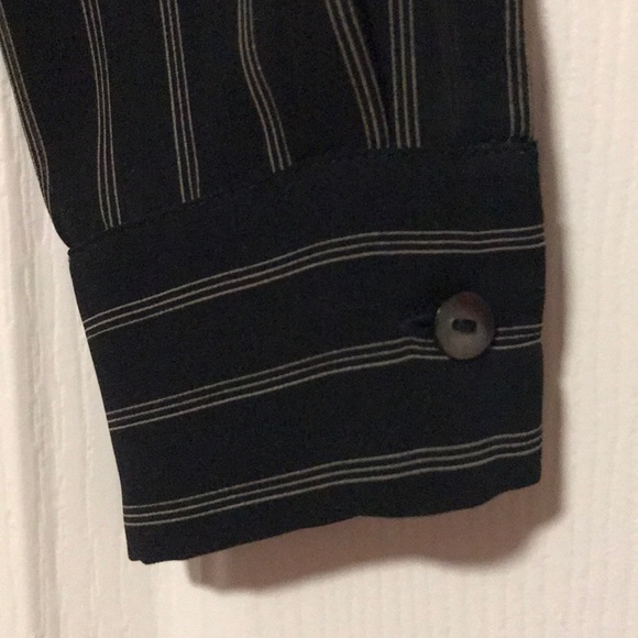 Pin-striped black chiffon blouse - Picture 4 of 4